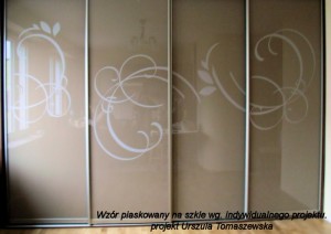 Szafa Lublin - Vena  - ręcznie rysowany wzór jest wypiaskowany wzór na szafie