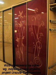 Szafa Lublin - Vena  - ręcznie rysowany wzór jest wypiaskowany wzór na szafie